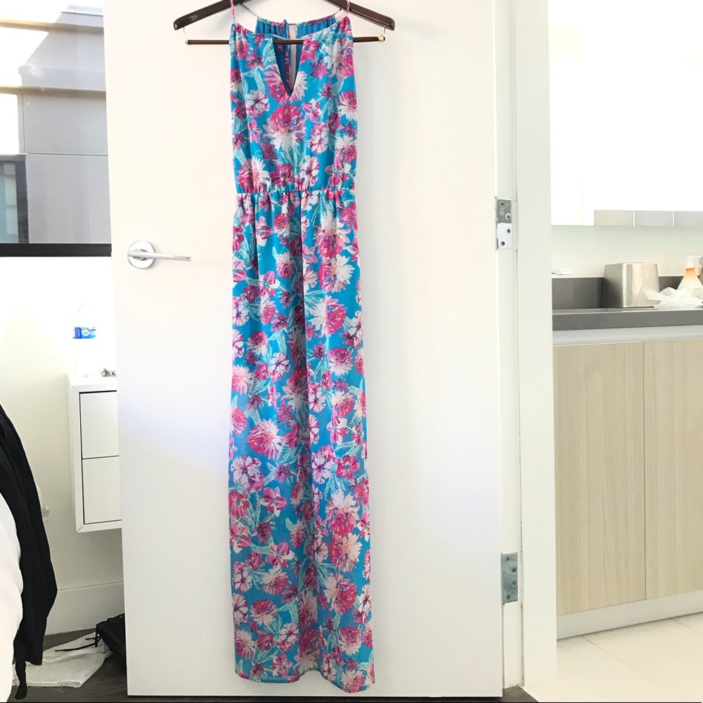 Floral maxi dress (M)